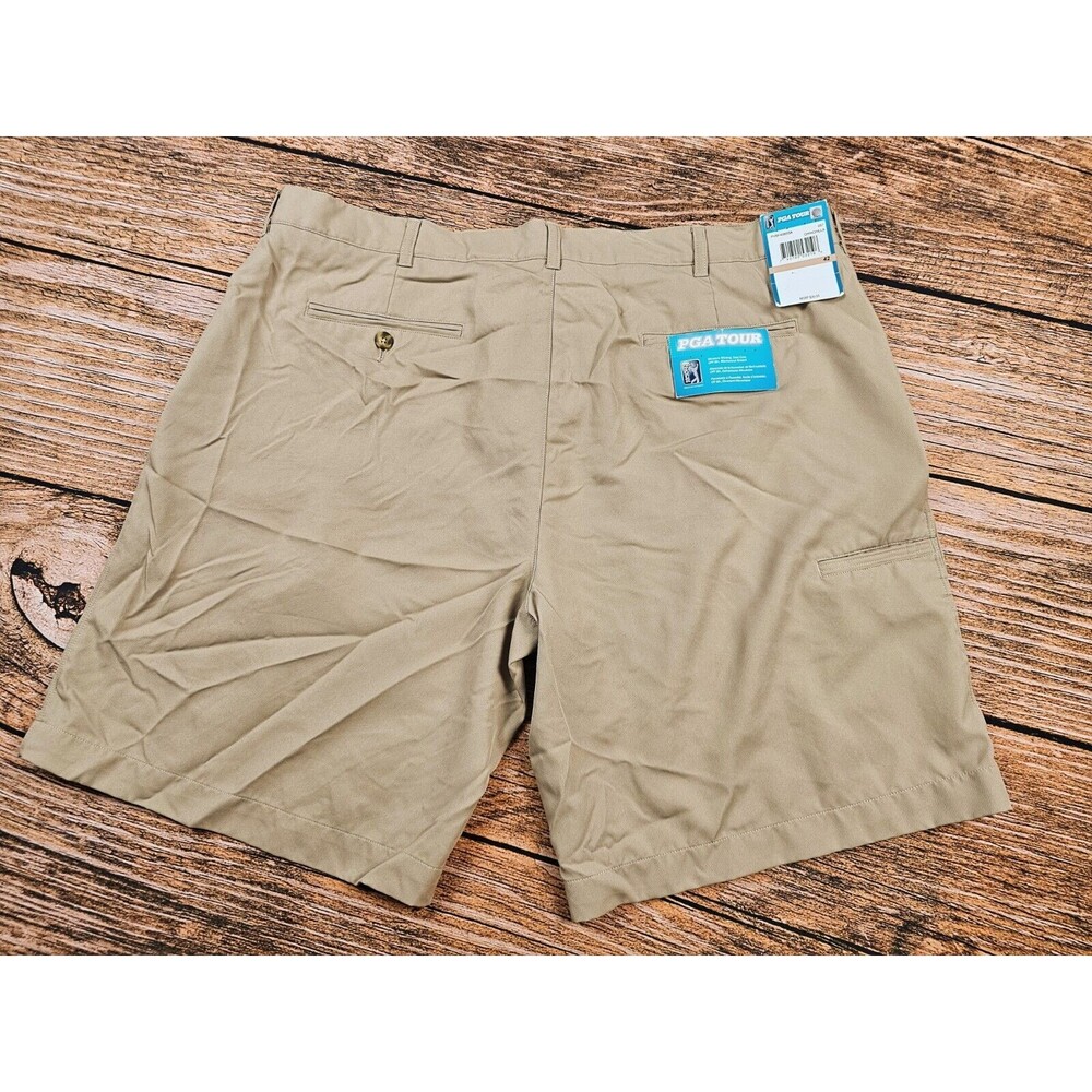 NWT PGA Tour Chinchills Mens 42 UPF50+ Golf Shorts Moisture Wicking Beige - Picture 4 of 10